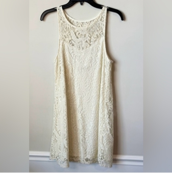 Socialite Cream Lace Tank Dress NWT Size M MSRP $48 - Picture 1 of 10